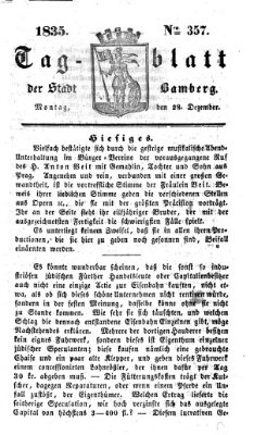 Tag-Blatt der Stadt Bamberg (Bamberger Tagblatt) Montag 28. Dezember 1835