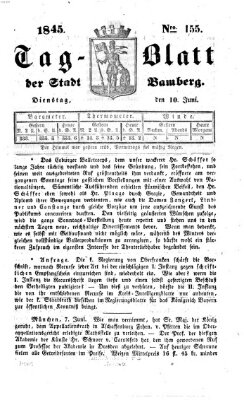 Tag-Blatt der Stadt Bamberg (Bamberger Tagblatt) Dienstag 10. Juni 1845