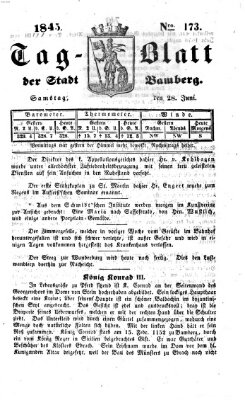 Tag-Blatt der Stadt Bamberg (Bamberger Tagblatt) Samstag 28. Juni 1845