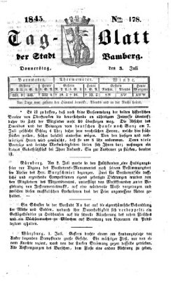 Tag-Blatt der Stadt Bamberg (Bamberger Tagblatt) Donnerstag 3. Juli 1845