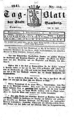 Tag-Blatt der Stadt Bamberg (Bamberger Tagblatt) Samstag 5. Juli 1845