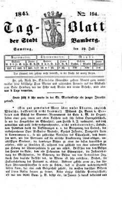 Tag-Blatt der Stadt Bamberg (Bamberger Tagblatt) Samstag 19. Juli 1845