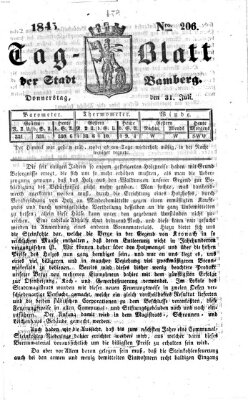 Tag-Blatt der Stadt Bamberg (Bamberger Tagblatt) Donnerstag 31. Juli 1845