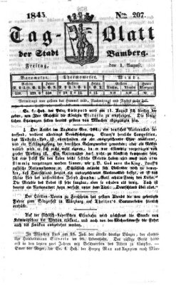 Tag-Blatt der Stadt Bamberg (Bamberger Tagblatt) Freitag 1. August 1845