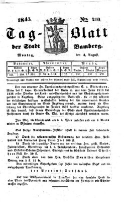 Tag-Blatt der Stadt Bamberg (Bamberger Tagblatt) Montag 4. August 1845