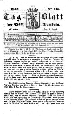 Tag-Blatt der Stadt Bamberg (Bamberger Tagblatt) Samstag 9. August 1845