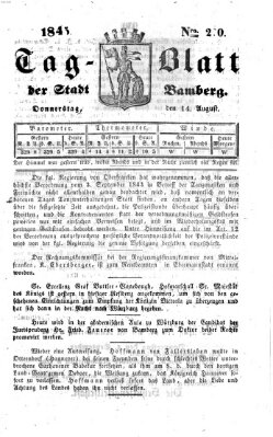 Tag-Blatt der Stadt Bamberg (Bamberger Tagblatt) Donnerstag 14. August 1845