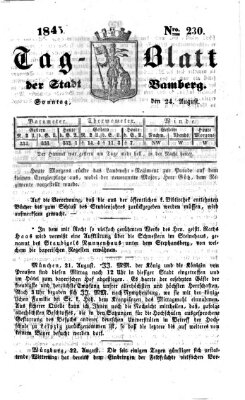 Tag-Blatt der Stadt Bamberg (Bamberger Tagblatt) Sonntag 24. August 1845