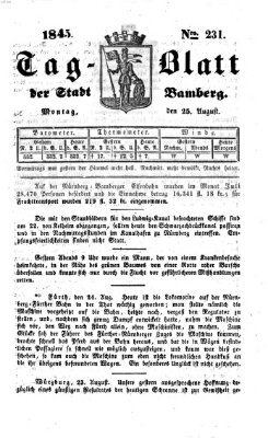 Tag-Blatt der Stadt Bamberg (Bamberger Tagblatt) Montag 25. August 1845