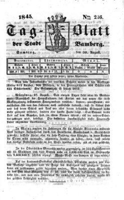 Tag-Blatt der Stadt Bamberg (Bamberger Tagblatt) Samstag 30. August 1845