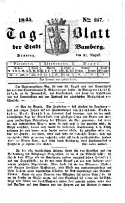 Tag-Blatt der Stadt Bamberg (Bamberger Tagblatt) Sonntag 31. August 1845