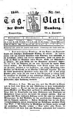 Tag-Blatt der Stadt Bamberg (Bamberger Tagblatt) Donnerstag 4. September 1845