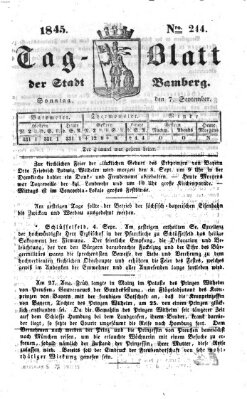 Tag-Blatt der Stadt Bamberg (Bamberger Tagblatt) Sonntag 7. September 1845