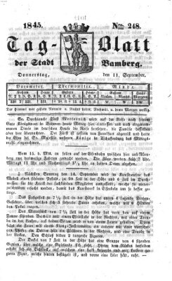 Tag-Blatt der Stadt Bamberg (Bamberger Tagblatt) Donnerstag 11. September 1845