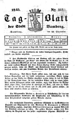 Tag-Blatt der Stadt Bamberg (Bamberger Tagblatt) Samstag 20. September 1845