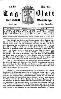 Tag-Blatt der Stadt Bamberg (Bamberger Tagblatt) Freitag 26. September 1845