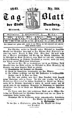 Tag-Blatt der Stadt Bamberg (Bamberger Tagblatt) Mittwoch 1. Oktober 1845