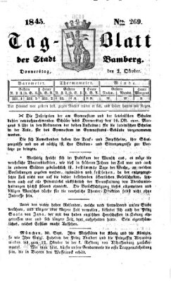 Tag-Blatt der Stadt Bamberg (Bamberger Tagblatt) Donnerstag 2. Oktober 1845