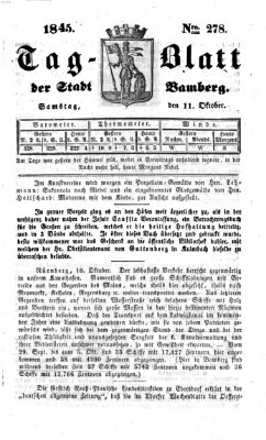 Tag-Blatt der Stadt Bamberg (Bamberger Tagblatt) Samstag 11. Oktober 1845