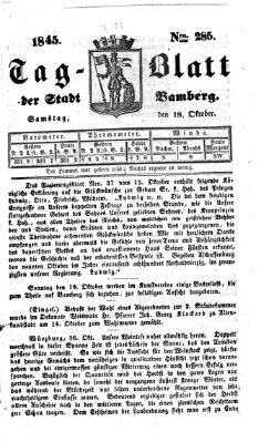 Tag-Blatt der Stadt Bamberg (Bamberger Tagblatt) Samstag 18. Oktober 1845