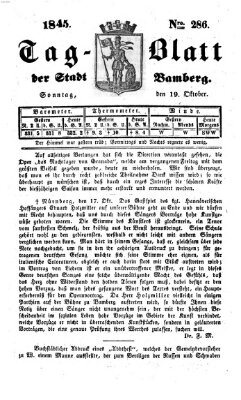 Tag-Blatt der Stadt Bamberg (Bamberger Tagblatt) Sonntag 19. Oktober 1845