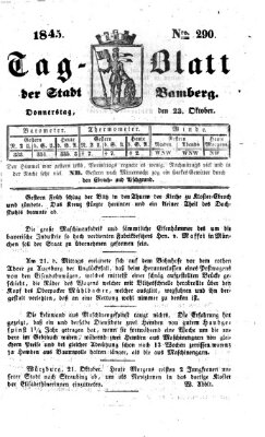 Tag-Blatt der Stadt Bamberg (Bamberger Tagblatt) Donnerstag 23. Oktober 1845