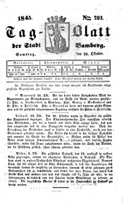 Tag-Blatt der Stadt Bamberg (Bamberger Tagblatt) Samstag 25. Oktober 1845