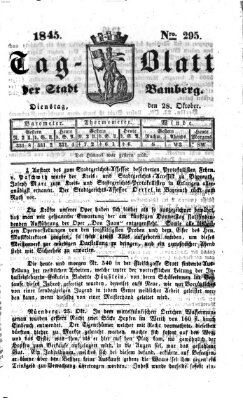 Tag-Blatt der Stadt Bamberg (Bamberger Tagblatt) Dienstag 28. Oktober 1845