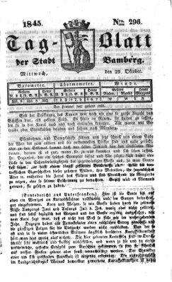 Tag-Blatt der Stadt Bamberg (Bamberger Tagblatt) Mittwoch 29. Oktober 1845