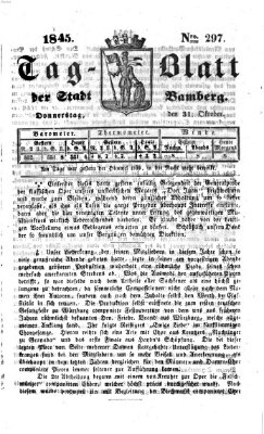 Tag-Blatt der Stadt Bamberg (Bamberger Tagblatt) Donnerstag 30. Oktober 1845