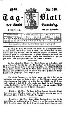 Tag-Blatt der Stadt Bamberg (Bamberger Tagblatt) Donnerstag 20. November 1845