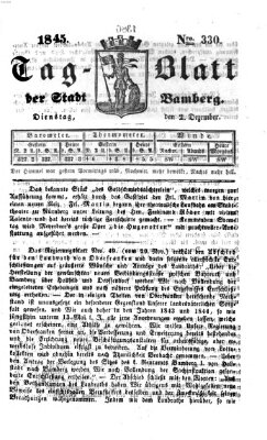 Tag-Blatt der Stadt Bamberg (Bamberger Tagblatt) Dienstag 2. Dezember 1845