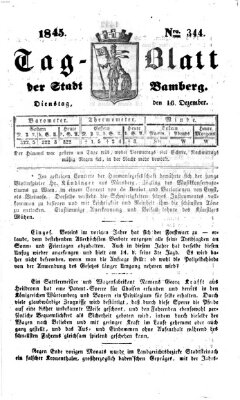 Tag-Blatt der Stadt Bamberg (Bamberger Tagblatt) Dienstag 16. Dezember 1845