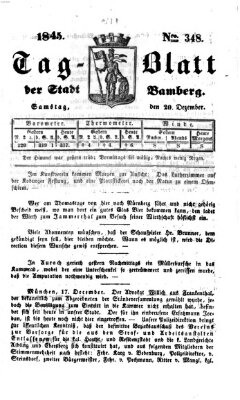 Tag-Blatt der Stadt Bamberg (Bamberger Tagblatt) Samstag 20. Dezember 1845