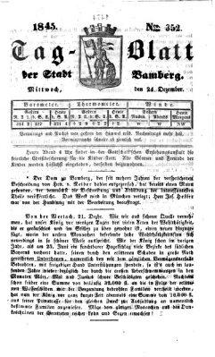 Tag-Blatt der Stadt Bamberg (Bamberger Tagblatt) Mittwoch 24. Dezember 1845