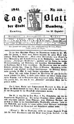 Tag-Blatt der Stadt Bamberg (Bamberger Tagblatt) Samstag 27. Dezember 1845