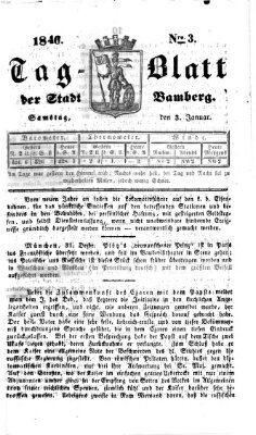 Tag-Blatt der Stadt Bamberg (Bamberger Tagblatt) Samstag 3. Januar 1846