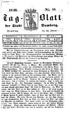 Tag-Blatt der Stadt Bamberg (Bamberger Tagblatt) Samstag 10. Januar 1846