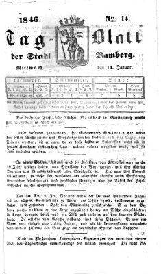 Tag-Blatt der Stadt Bamberg (Bamberger Tagblatt) Mittwoch 14. Januar 1846