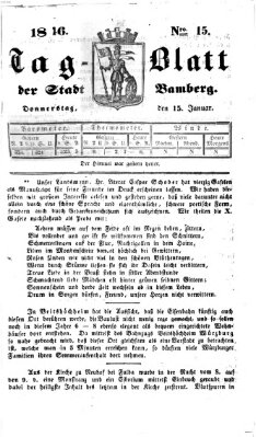 Tag-Blatt der Stadt Bamberg (Bamberger Tagblatt) Donnerstag 15. Januar 1846