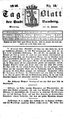 Tag-Blatt der Stadt Bamberg (Bamberger Tagblatt) Montag 19. Januar 1846