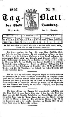 Tag-Blatt der Stadt Bamberg (Bamberger Tagblatt) Mittwoch 21. Januar 1846