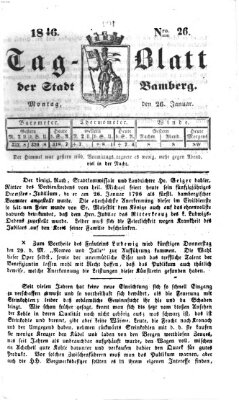 Tag-Blatt der Stadt Bamberg (Bamberger Tagblatt) Montag 26. Januar 1846