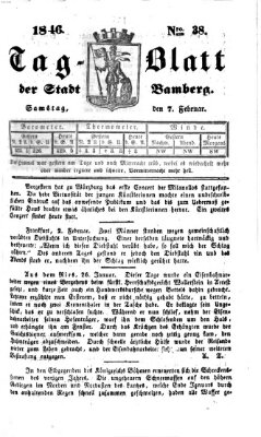 Tag-Blatt der Stadt Bamberg (Bamberger Tagblatt) Samstag 7. Februar 1846