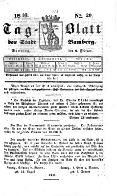 Tag-Blatt der Stadt Bamberg (Bamberger Tagblatt) Sonntag 8. Februar 1846