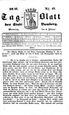 Tag-Blatt der Stadt Bamberg (Bamberger Tagblatt) Montag 9. Februar 1846