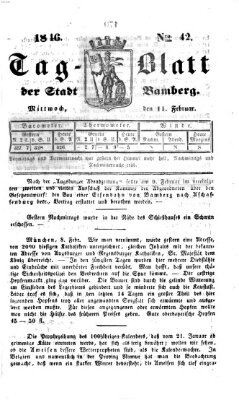 Tag-Blatt der Stadt Bamberg (Bamberger Tagblatt) Mittwoch 11. Februar 1846