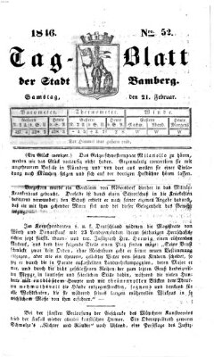 Tag-Blatt der Stadt Bamberg (Bamberger Tagblatt) Samstag 21. Februar 1846