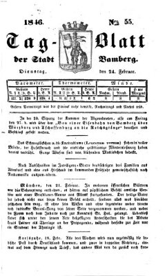 Tag-Blatt der Stadt Bamberg (Bamberger Tagblatt) Dienstag 24. Februar 1846