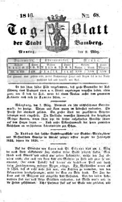 Tag-Blatt der Stadt Bamberg (Bamberger Tagblatt) Montag 9. März 1846